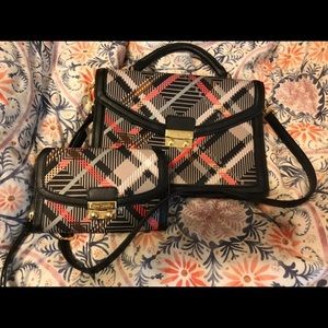 Vera Bradley Sophia Plaid Satchel & Wallet NWOT